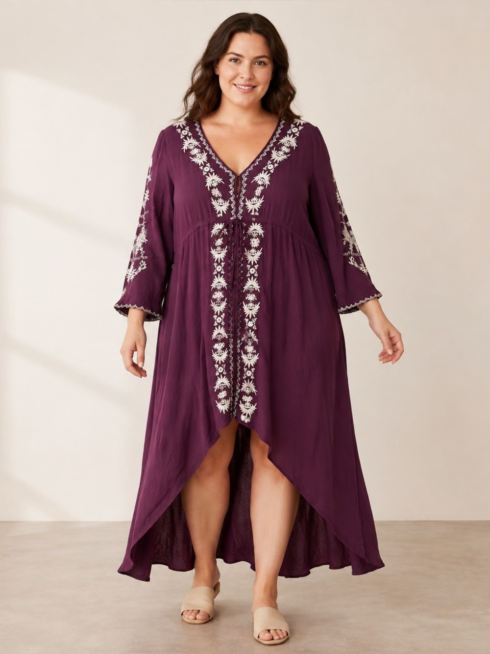 Earthbound Trading Co Romantic Plum Fairy High Low Dress